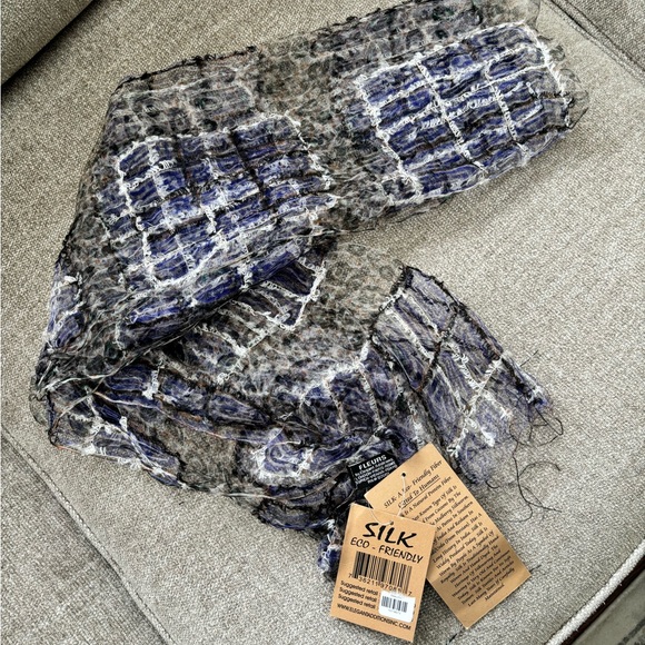 ✨FLEURS HANDWOVEN ECO-FRIENDLY NATURAL SILK SCARF BY ELEGANT ADDITIONS - NWT - Picture 5 of 10